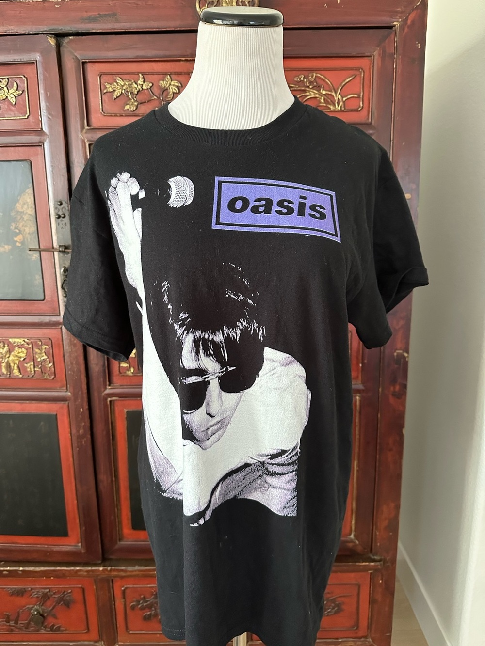Gildan Black Oasis Graphic Tee with Purple Logo